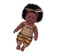 12" Black Girl Doll Grow Doll Realistic Handmade Vinyl