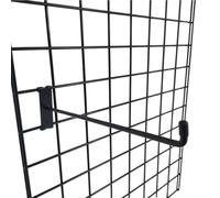 12" Black Grid Mesh Hooks - Single Prong Shop Display (Pack of 5) for Easy Product Showcasing on Gridwall Racks - Durable Metal Construction, Secure Display