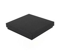 12 Black Jewellery Gift Boxes with Lid, 90 x 90 x 18mm, | For Bracelet, Bangle & Necklace, Shallow Depth | Eco Kraft Paper Box with Anti-Tarnish Insert | FSC Certified