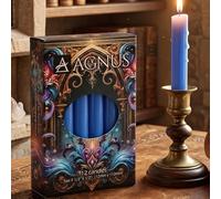 12 Blue Wisdom Prayer Candles - Blue Wisdom 12cm 4.5" 100% Natural Christingle Chime Pyramid Christmas Tree. Spell Candles Magic