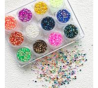 12 Boxes Set 1 2 3 MM Mixes Half Round 3D Bubble Glitter Shift Sequins Glitters for DIY Gel Nail Art Crafts Decoration Accessories PG117