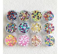 12 Boxes Set Round Dot Mixes Shape Shift Sequins Glitters for DIY Gel Nail Art Crafts Decoration Accessories (PG99)