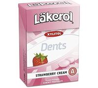 12 Boxes x 85g of Läkerol Dents Strawberry Cream - Original - Swedish - Sugar Free - Xylitol - Pastilles - Lozenges - Dragees - Drops - Candies - Sweet