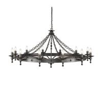 12 Bulb Chandelier 2 Tier Hand Crafted Graphite Finish Black LED E14 60W