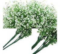 12 Bundles Artificial Shrubs Bushes Faux Flowers Outdoor Decorative Artificial Shrubs Bushes for Floral Arrangement, Table Centerpiece, Home Garden Decor (White)