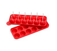 12-Cake Pop Silicone Mould - Red