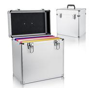 12" Carry Storage Case Box Holder Dj Collection Box -Silver