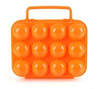 12 cavity egg storage box made of wear resistant plastic, stackable design for space saving and easy organization of eggs in refrigerators or during transport (Orange)