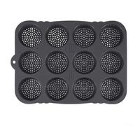 12 Cavity Silicone Burger Bun Pan for Homemade Buns, Muffins, and More Nonstick Baking Tray