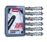 12" Chainsaw Chain 6 Pack for Dewalt DCCS620B 620P1 Craftsman Husqvarna Ryobi Echo Makita 12" LP 43" Bar 45 Drive Links German Steel Replacement
