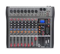12 Channel Audio Mixer, Professional Digital Sound Board DJ Mixers with 48V Phantom Power, BT MP3 USB Interface Stereo Mixing Console Analog Mixer
