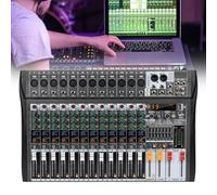 12-Channel Compact Audio Mixer, Portable DJ Controller and Mixer, with Independent Volume Control, Ultra-Low Noise, Type-C Powered, for Studio Guitar Keyboard Mic,A