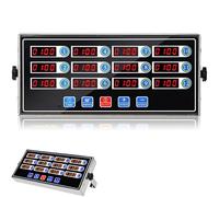 12 Channels Digital Kitchen Timer,Stainless Steel LED Display for Commercial,Reminder Burger Cooking Timming Loud Alarm,Chips BBQ Pizza Bread Grilled Burger Coffee Countdown Machine