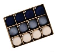 12 Christmas Ball Ornaments with Velvet Flocked Texture and Classic Design Elements, Handmade for Decorating Christmas Trees and Holiday Spaces (C)