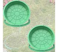 12 Cm Depth Round Grass Planting Pot Covers, Embedded Sewer Manhole Lid For Commercial Premises/Landscape Areas, Manhole Covers Outdoor/Street Greening(2 pcs,DIA 50CM)