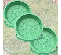 12 Cm Depth Round Grass Planting Pot Covers, Embedded Sewer Manhole Lid For Commercial Premises/Landscape Areas, Manhole Covers Outdoor/Street Greening(3 pcs,DIA 40CM)