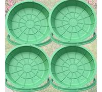 12 Cm Depth Round Grass Planting Pot Covers, Embedded Sewer Manhole Lid For Commercial Premises/Landscape Areas, Manhole Covers Outdoor/Street Greening(4 pcs,DIA 80CM)