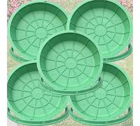 12 Cm Depth Round Grass Planting Pot Covers, Embedded Sewer Manhole Lid For Commercial Premises/Landscape Areas, Manhole Covers Outdoor/Street Greening(5 pcs,DIA 40CM)