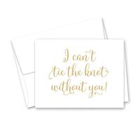 12 cnt Will You Be My Bridesmaid Cards I Can't Tie the Knot Without You (Gold)