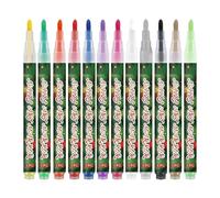 12 Color 3D N-ailArt Pens Set - Nail Point Graffiti Dotting Pen Drawing Painting Liner Brush For DIYs, NailsArt Beauty Manicure Tools For Home Christmas