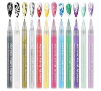12-Color 3D Nail Art Pens For Nail Drawing, Diy Manicure Tools, Acrylic Paint Markers For Nails, Suitable For Stripes, Dots, And Lines