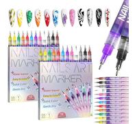 12 Color 3D Nail Art Pens Set, Nail Point Dotting Pen Drawing Painting Liner Brush for DIY Nail Art Beauty Manicure Tools Nail Polish Pens Nail Varnish Pens Nail Art Kit Nail Pens Polish,Halloween (2)