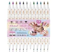 12 Color 3D Nail Art Pens Set, Nail Polish Pens,Double-ended Nail Point Dotting Pen Drawing Painting Liner Brush for Painting Dotting Liner Pen Nail Salon DIY Design Kit (1 Set)