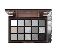 12-Color Eyeshadow Palette, Blue-Purple Long-Lasting Matte Waterproof & Sweatproof, Perfect for Day & Night Party Looks, Create Mesmerizing Eye Makeup. (Smoky brown-gray black, 15 colors)