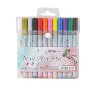 12-Color Gel Nail Pens - 13.5x12x1.3cm Quick-Drying Drawing Markers | 0.3mm Art Doodle Nail Paint Pens For Adults Women Girls Teens Beginners Handicraft Enthusiasts Home Salon