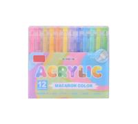 12 Color Liquid Acrylic Paint Marker Acrylic Paint Pen Brush Tip For Drawing Card Making Scrapbooking Journaling Coloring Liquid Markers With Soft Tip