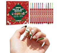 12 Color Nail Art Pens Set Quick Dry Graffiti Dotting Point Liner Pens Nail Markers, Acrylic Paint Nails Point Graffiti Dotting Liner Pen Tools for Home & Salon Nails DIY Halloween Christmas