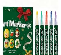12-Color Nail Polish Pens Christmas Nail Varnish Pens, Nails Markers Pen Tools, Christmas Manicure Tools For Gel Nails, Drawing Liners, Dotting Liners