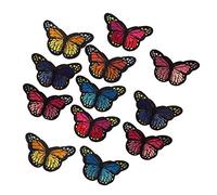 12 Colored Sewing Butterflies Embroidery On Patch Stickers Fabric Applique