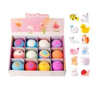 12 Colorful Bath Balls - Bubble Fizzy Body Cleanser Spa Sphere Pack Set, Foaming Fizzies with Hidden Toys Inside | Moisturizing Relaxing Soak Gift for Travel Home Hotel Bathtub Aromatherapy