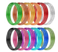 12 Colors 1.0mm*5m Aluminum Craft Wire, Anodized Aluminum Jewelry Wire