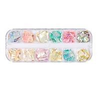 12 Colors 3D Irregular Art Abalone Slices Colorful Art For Shell Piece Gel Sequ