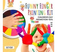 12 Colors Art Finger Painting, Non Toxic Kids Washable Finger Paint, Early Learning Gift for Baby Hand Painting DIY Crafts, Safe Ink Pads with Finger Paints Paper Pad for Toddlers