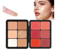 12 Colors Concealer Palette,Cream Blush Palette,Highlighter Blush Powder Makeup,2-In-1 Face Cosmetics,Cream Foundation Palette,Long-Wearing Full Coverage Makeup For Flawless Skin (A)