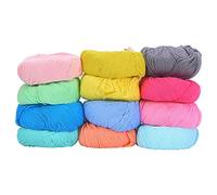 12 Colors Cotton Yarn for Crochet and Weaving, Soft Baby Yarn with Natural Plant Dyes, 50g per Roll 1mm Diameter, Ideal for Scarves Sweaters Hats and Blankets