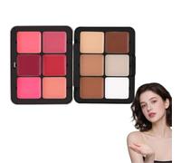 12 Colors Cream Blush And Bronzer Palette,Cream Makeup Palette,Highlighting Eye & Cheek P-alette For Women,Long-Lasting Waterproof,Non-Greasy,For Sculpting & Styling,Natural Matte Finish Makeup