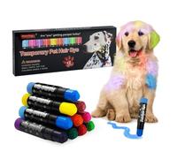 12 Colors Dog Hair Dye Crayons - Non-Toxic & Washable Dog Hair Dye Chalk, Temporary Hair Color Painting Pens for Dogs, Cats, and Horses Grooming, Giftfor Pet Styling Halloween Christmas Birthaday