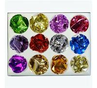 12 Colors Eco-Friendly Cosmetic Glitter, Non-Toxic Festival Glitter for Nails, Hair, Eye Makeup, DIY Art 12 Colors Foil Flakes-A
