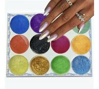 12 Colors Eco-Friendly Cosmetic Glitter, Non-Toxic Festival Glitter for Nails, Hair, Eye Makeup, DIY Art 12 Colors (Chrome)