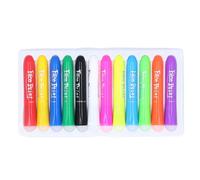 12 Colors Glow in The Dark Face Paint Kids Adults Black Light Face Body Paint Rotating Crayons Makeup Props for Halloween