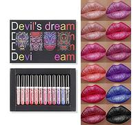 12 Colors Halloween Liquid Lipstick Set, Shiny Long Lasting Lip Gloss with Matte Glaze Makeup for Women, Parties, Dates, Weddings (12 colors)