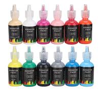 12 Colors Liquid Pigment Set, DIY Paint Ink for Fabric Car Crafts Art Making, Water Soluble Acrylic Dye Supplies with 348ml Total Volume for Textile Wood Ceramic