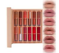 12 Colors Matte Liquid Lipstick Set - Waterproof Long Lasting Lip Gloss Tint with Non-Stick Cup Finish, Highly Pigmented Velvet Nude Pink Red Shades Lip Stain Makeup Kit, Cosmetic Beauty Gift Pack