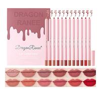 12 Colors Matte Velvet Lip Liner Pencil, Smooth Creamy Texture, Nude Color | Waterproof & High Pigmented Lip Liner Set, Longwear Lipstick Pen Plump, Natural Lip Makeup For Girls Daily
