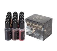 12 Colors Metallic Alcohol Ink Set High Concentrated Alcohol Paint for Resin Art with Leakproof Bottle Mouth Ideal for Beginners