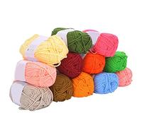 12 Colors Milk Cotton Yarn, 2mm 5 String Soft Cotton Skeins Bulk Breathable Blanket DIY Craft Yarn for Knitting Crochet Handcrafts